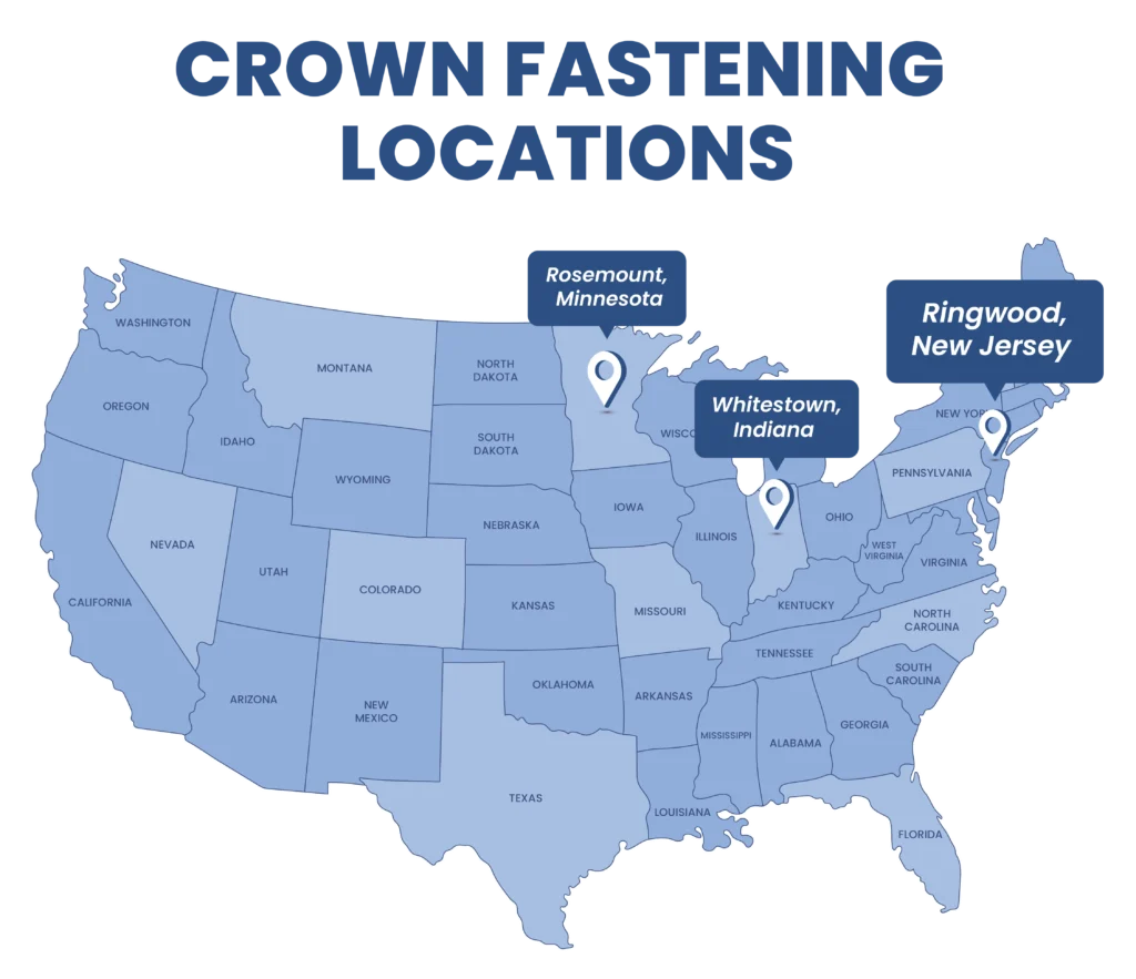 Crown Fastening locations map